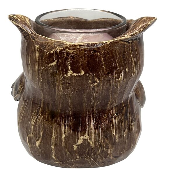 Yankee Candle Owl 2011 Antique Style Tealight Holder 3.5" Rustic Nature Votive - Picture 3 of 12